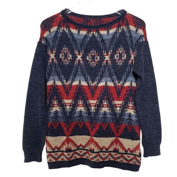 Ralph Lauren Sweaters - Vintage Chaps Ralph Lauren Sweater Southwestern Aztec Pullover 100% Cotton Large